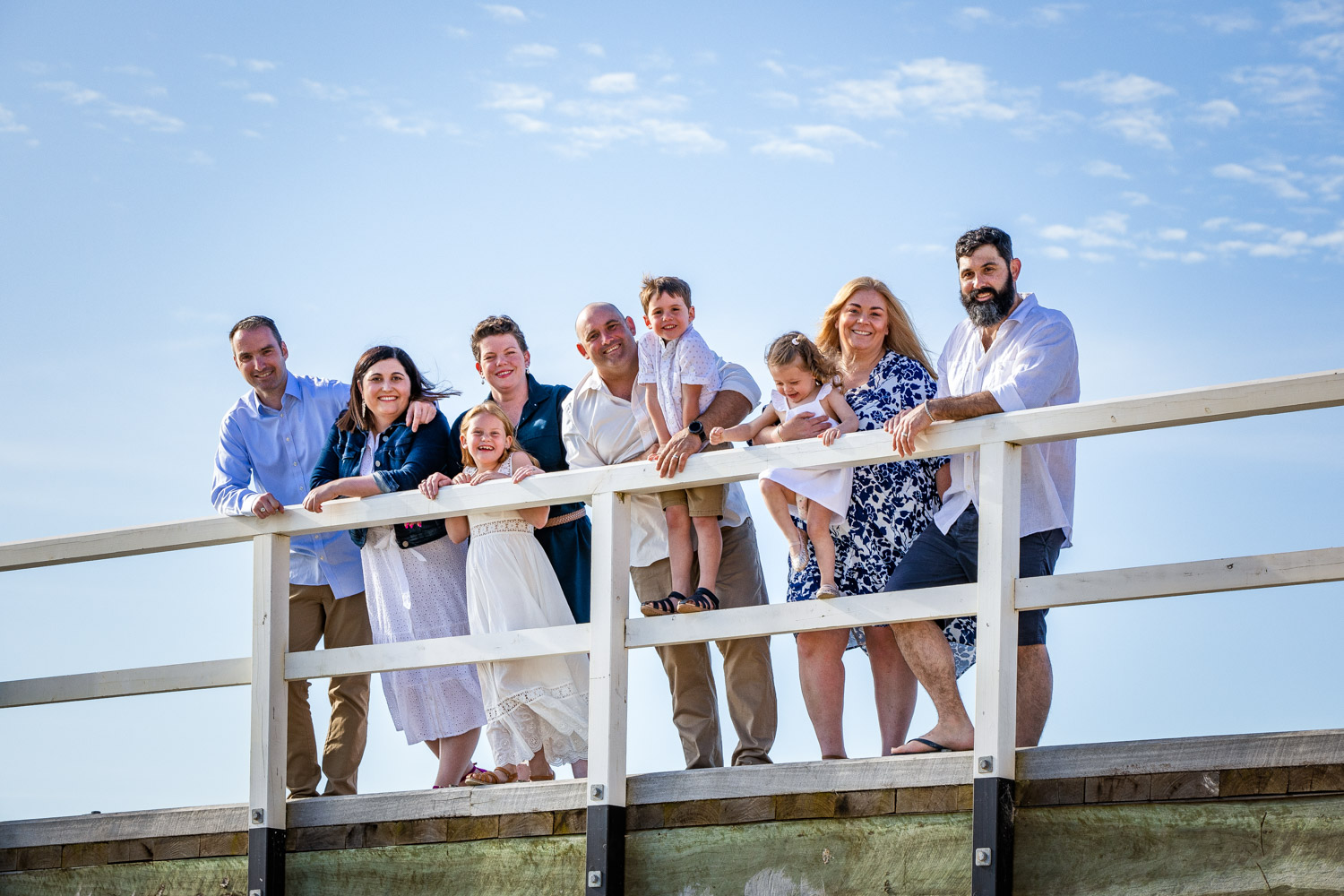 Seafood pier group family photo