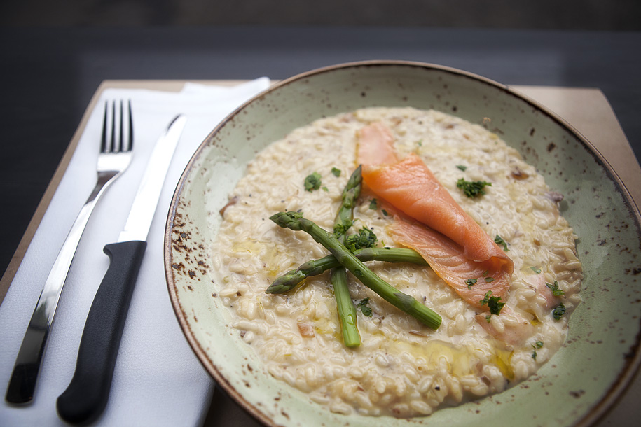 salmon and asparagus risotto