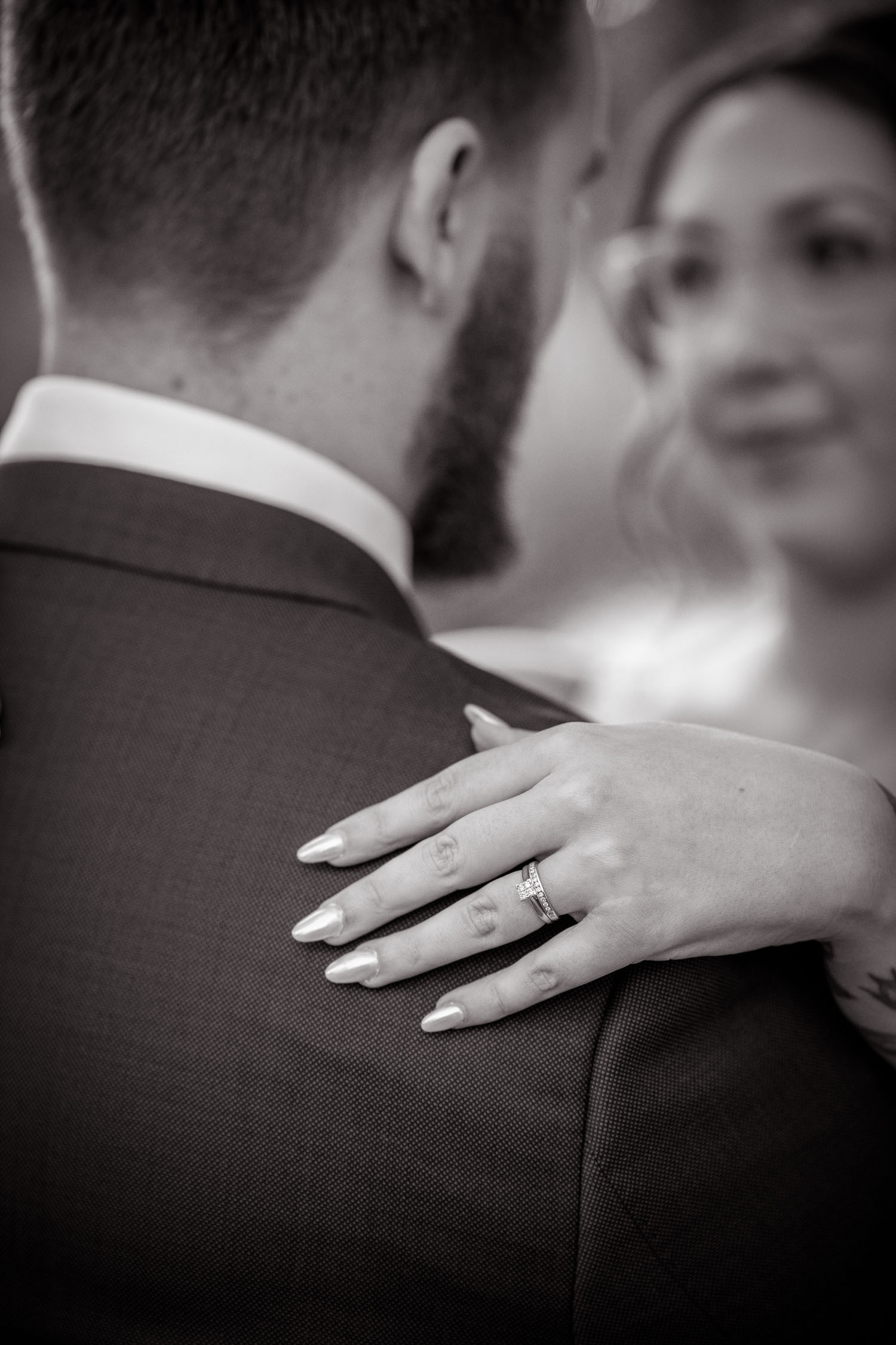 outdoor wedding botanic gardens ring shot