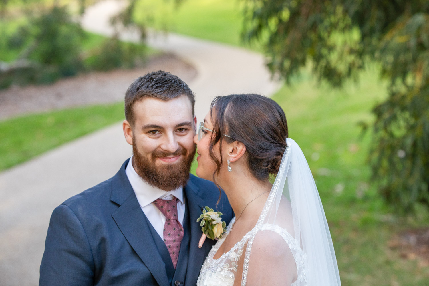 outdoor wedding botanic gardens couple shot