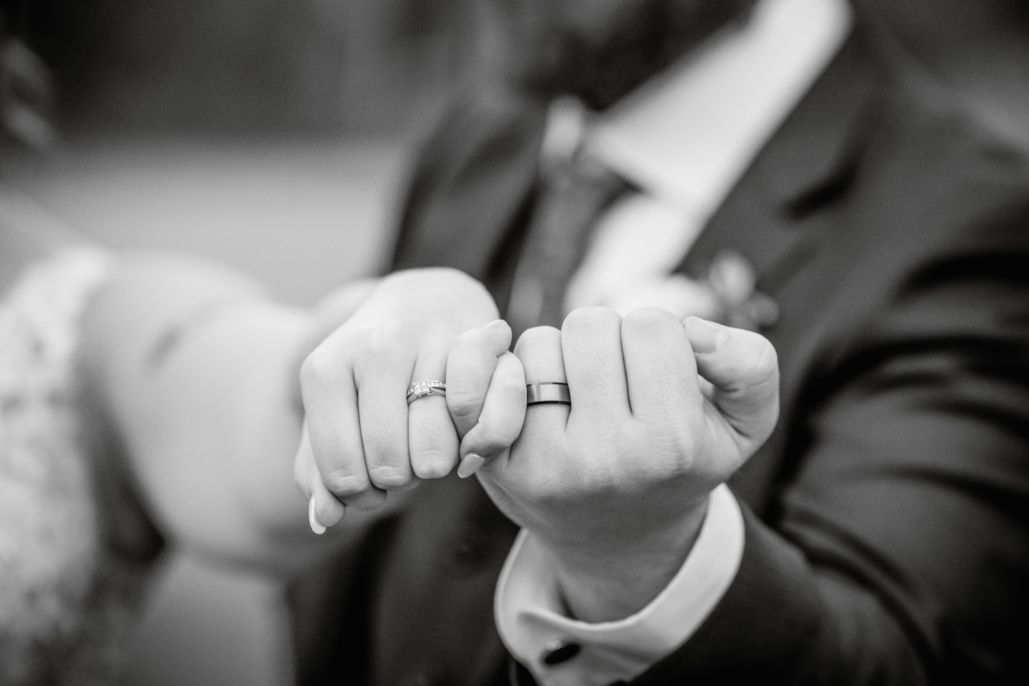 outdoor wedding botanic gardens ring shot