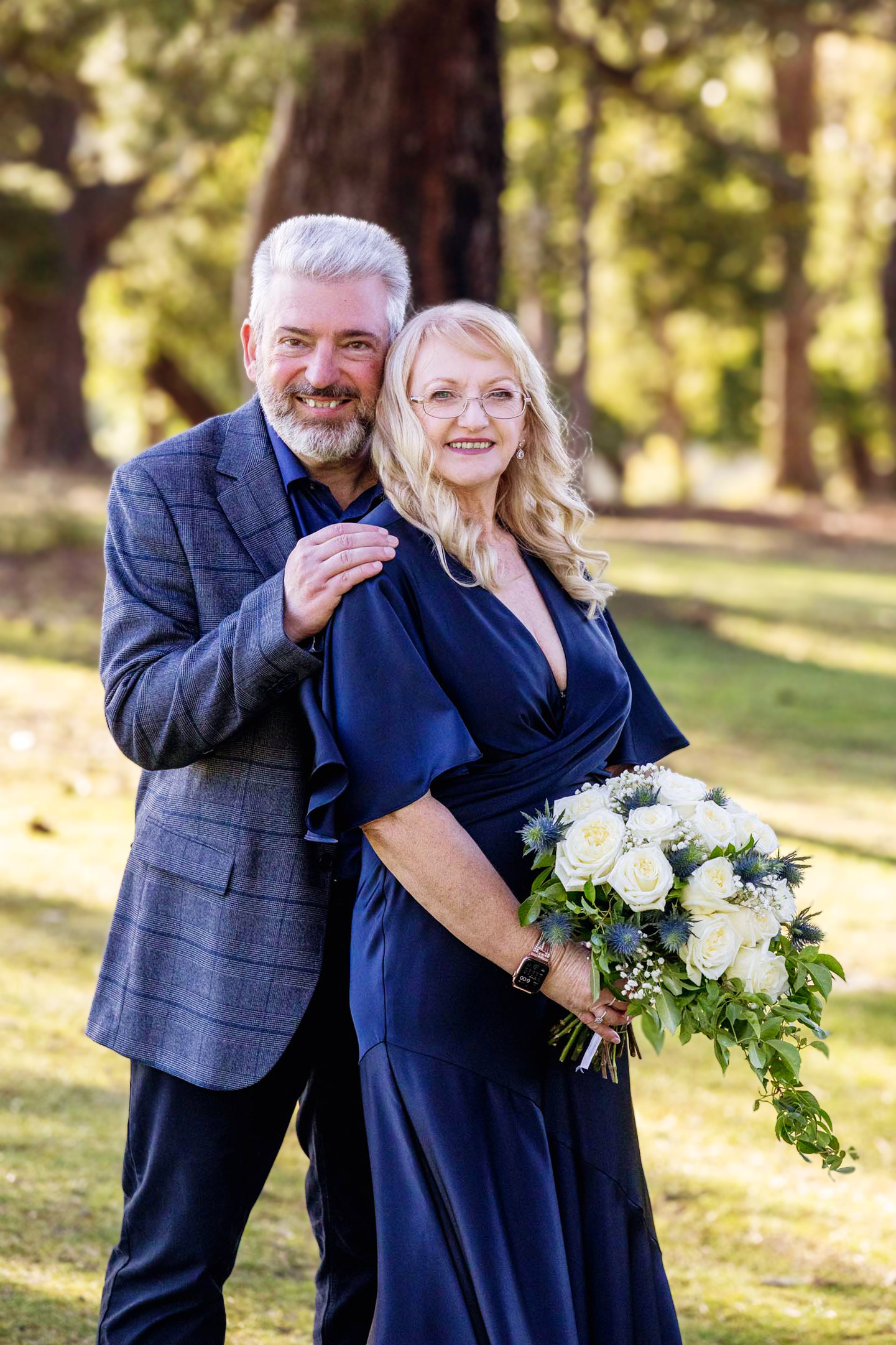 Garden wedding navy blue dress