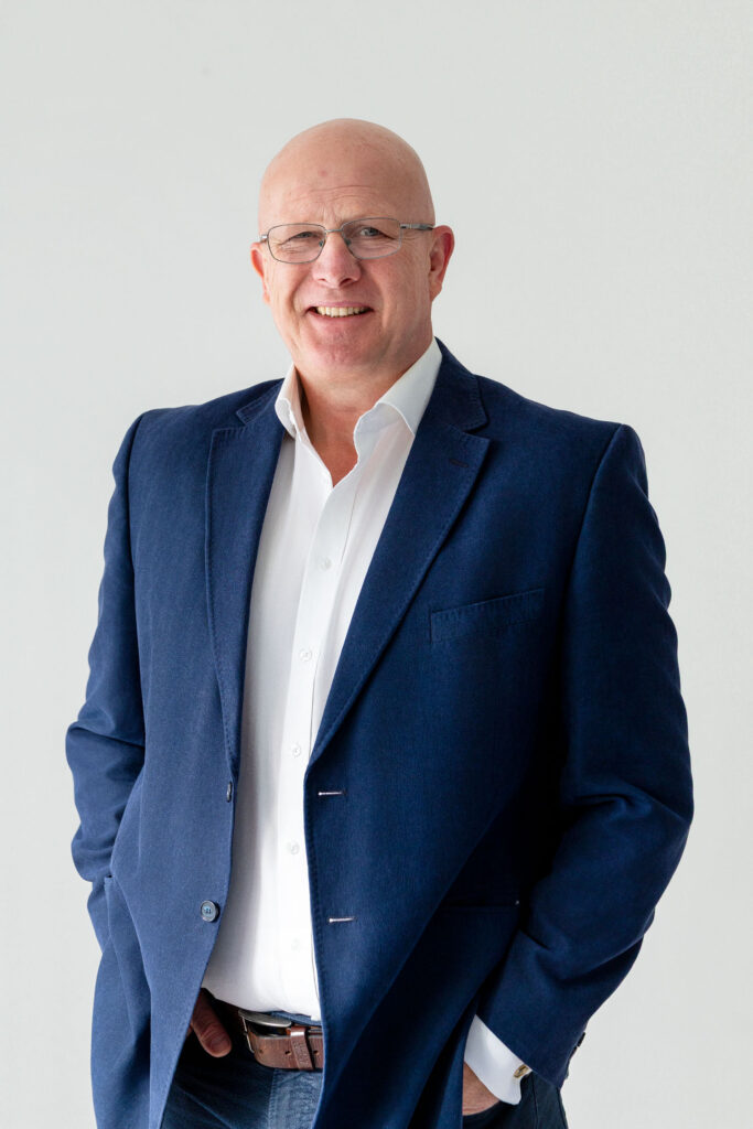 CEO headshot in studio with white background