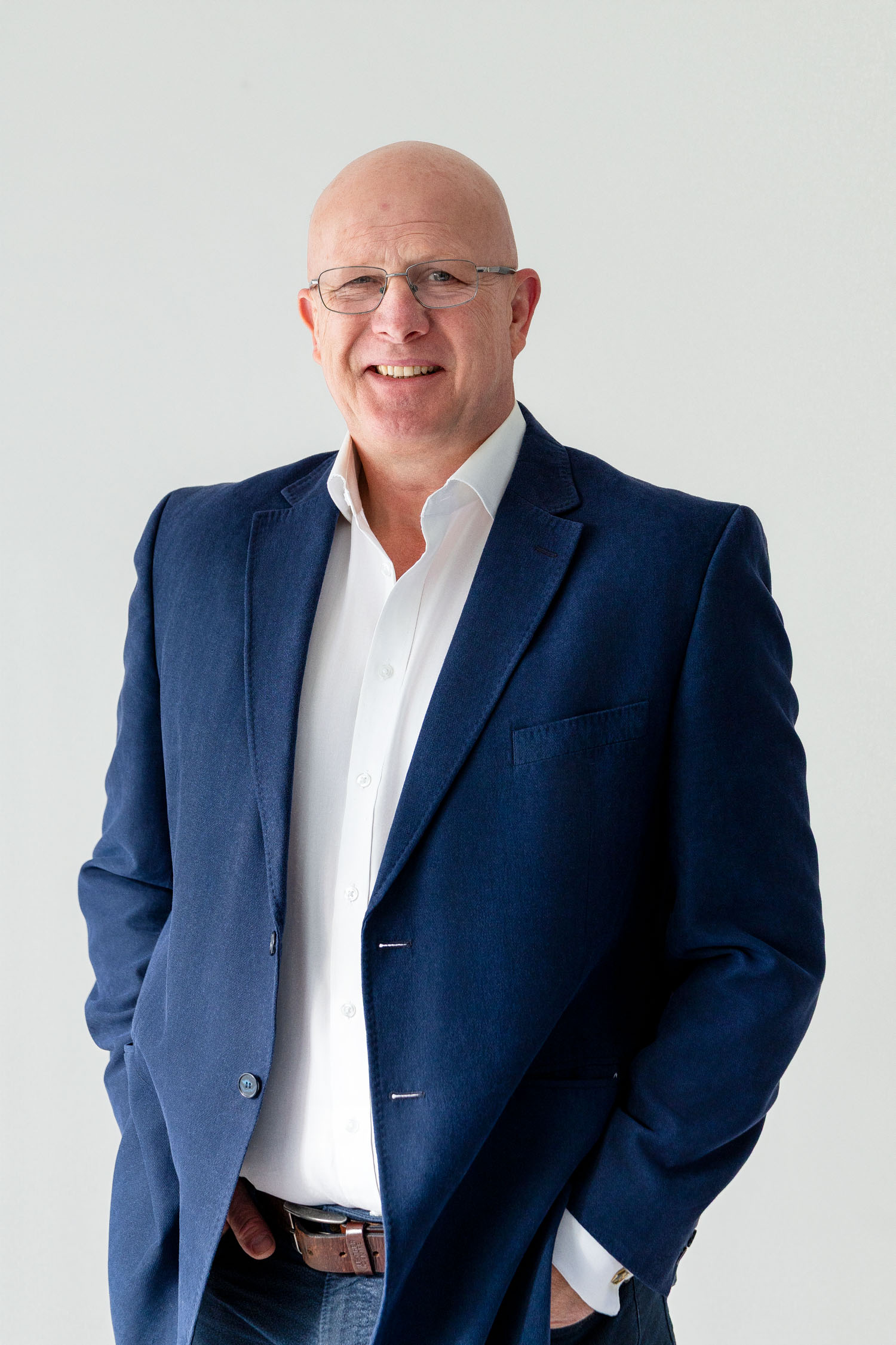 CEO headshot in studio with white background